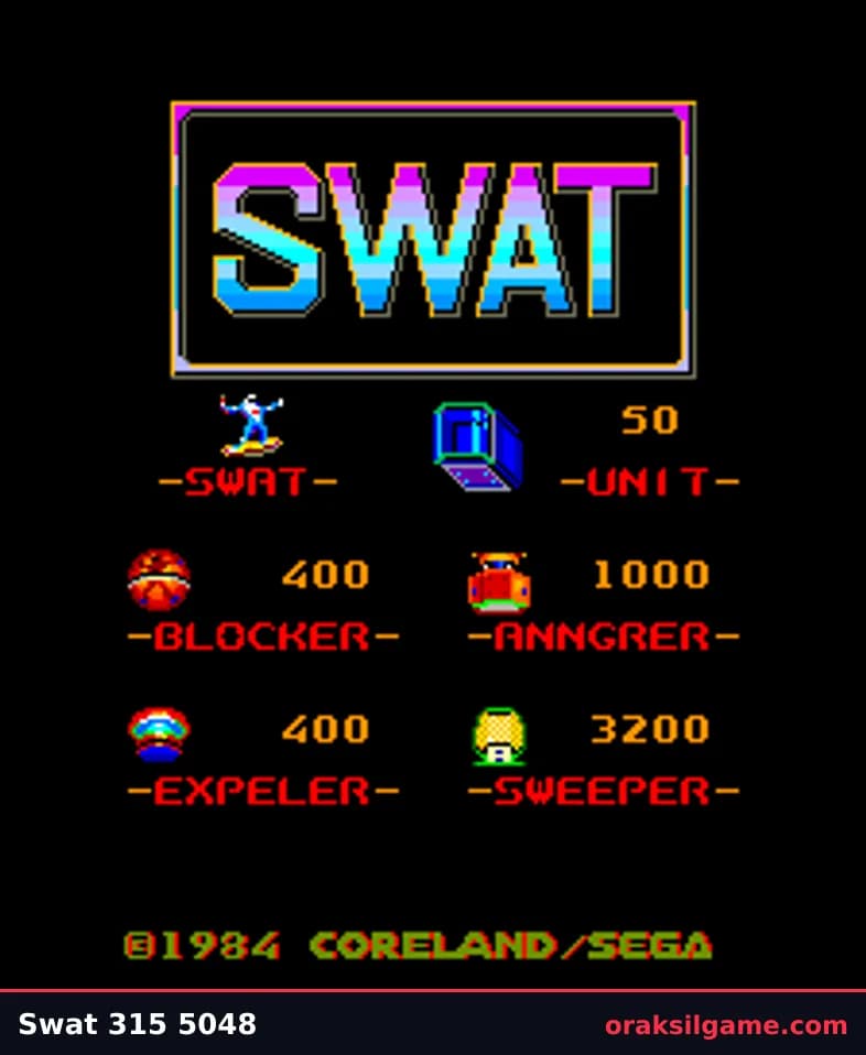 SWAT 슈팅 게임 화면 3 - 오락실 (1984)