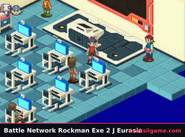 록맨 에그제 2 일본판 RPG 게임 화면 2 - 게임보이 어드밴스 (2001)