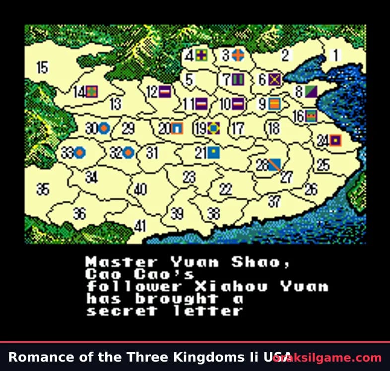 삼국지 2 메가드라이브 영문판 RPG 게임 화면 2 - 메가 드라이브 (1991)