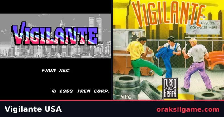 비질란테 PC엔진판 벨트스크롤 게임 화면 1 - PC엔진 (1989)
