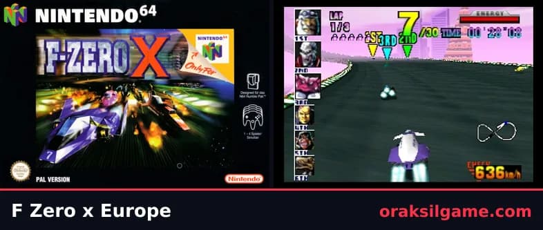 F-ZERO X 레이싱 게임 화면 1 - 닌텐도 64 (1998)