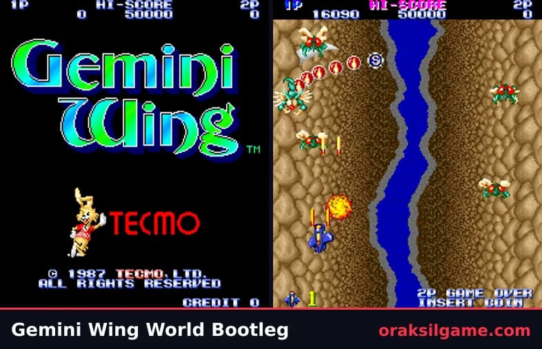 제미니 윙 슈팅 게임 화면 1 - 오락실 (1987)