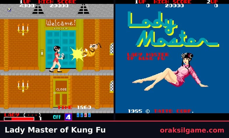 레이디 마스터 오브 쿵푸 벨트스크롤 게임 화면 1 - 오락실 (1985)