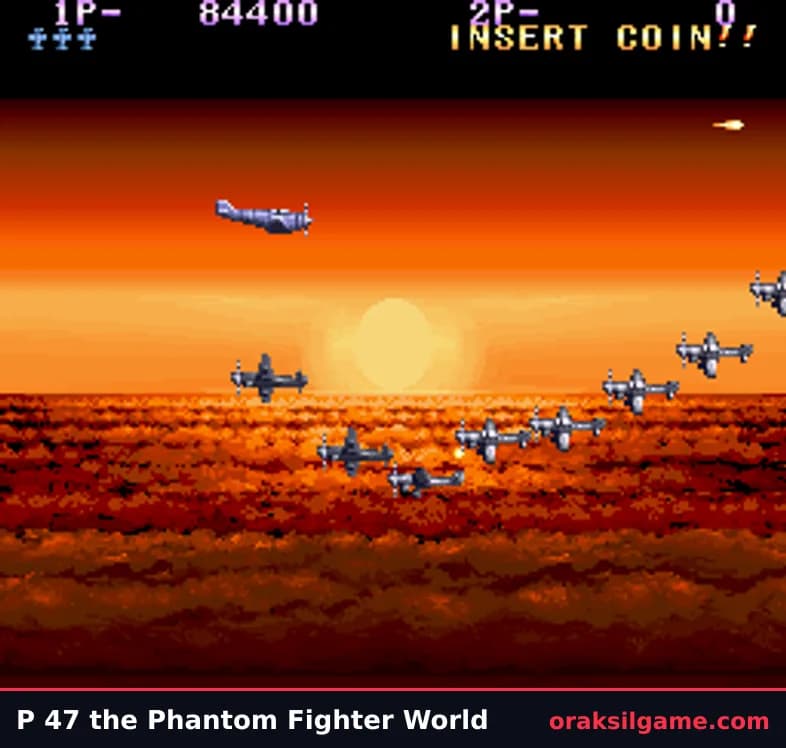 P-47 슈팅 게임 화면 3 - 오락실 (1988)