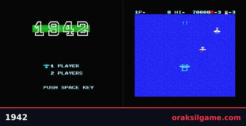 1942 MSX판 슈팅 게임 화면 1 - MSX (1986)