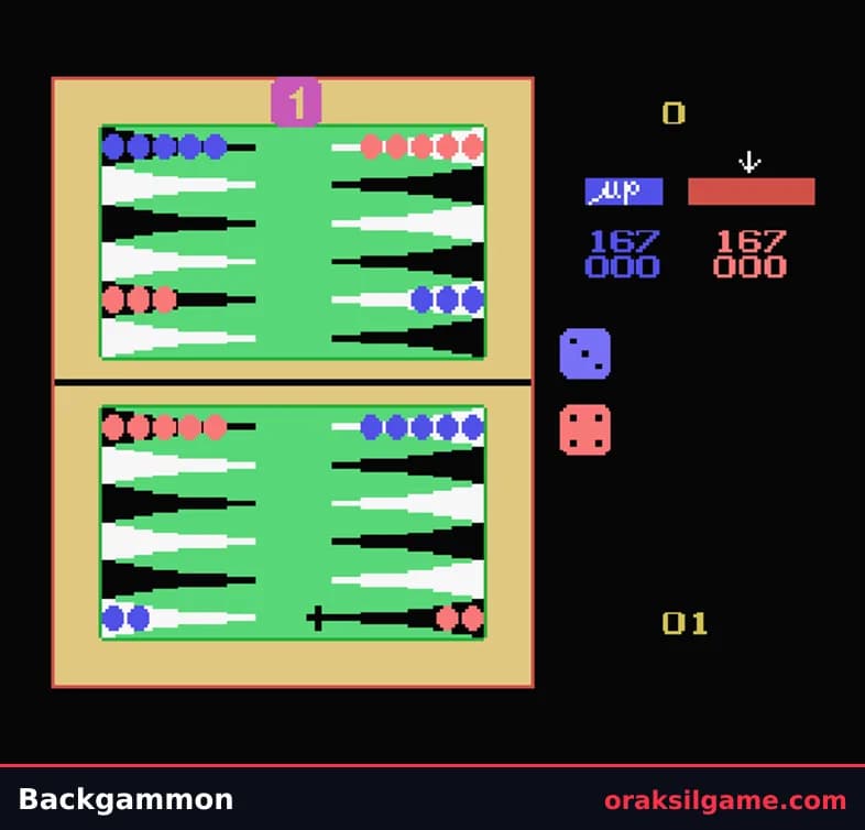백개먼 보드·카드 게임 화면 2 - MSX (1984)