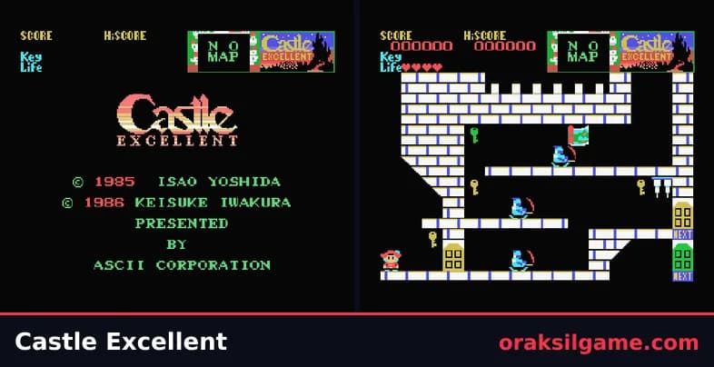 캐슬 엑설런트 어드벤처 게임 화면 1 - MSX (1986)