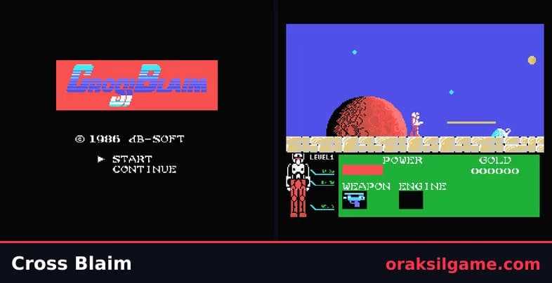 크로스 블레임 액션 게임 화면 1 - MSX (1985)