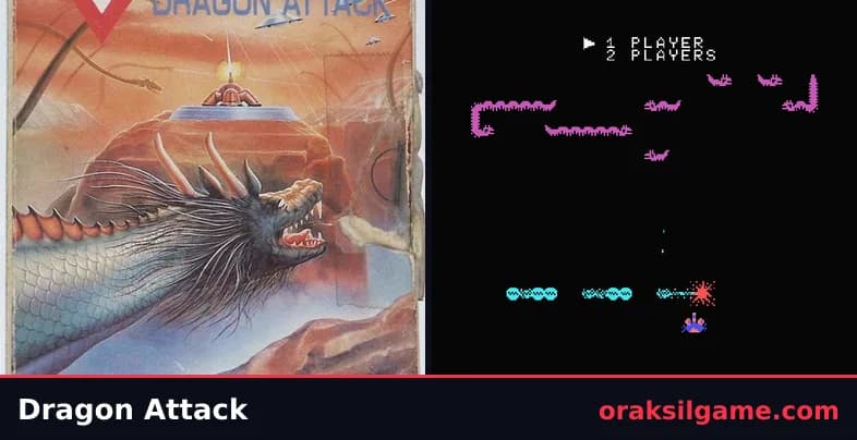 드래곤 어택 슈팅 게임 화면 1 - MSX (1983)