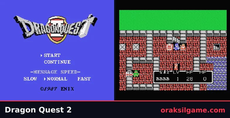 드래곤 퀘스트 2 MSX RPG 게임 화면 1 - MSX (1987)