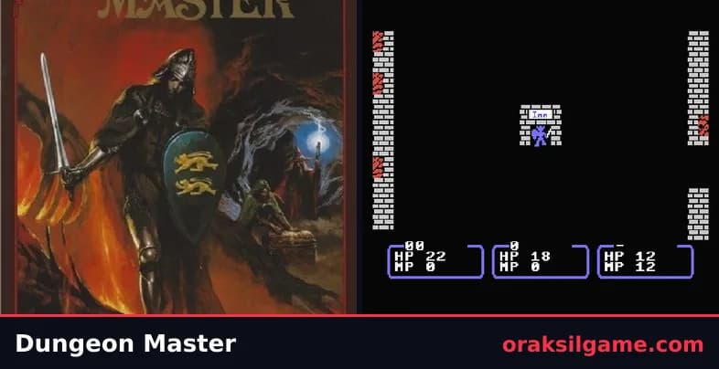 던전 마스터 RPG 게임 화면 1 - MSX (1986)