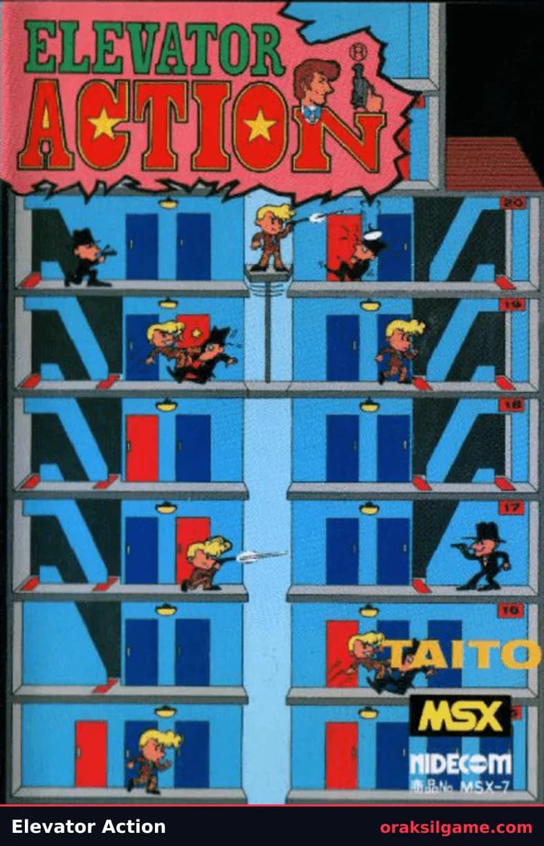 엘리베이터 액션 MSX 플랫폼 게임 화면 2 - MSX (1985)