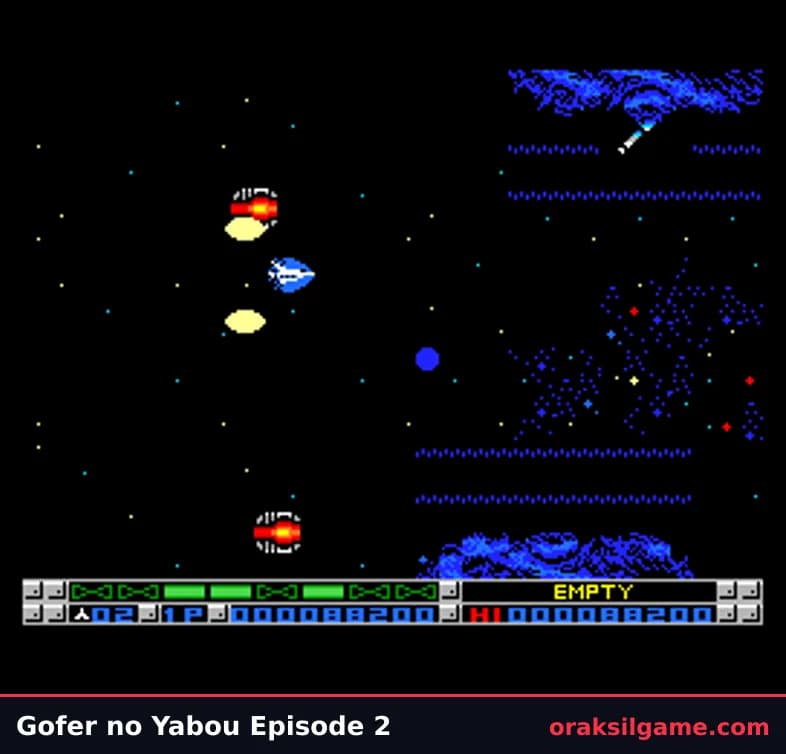 고퍼의 야망 에피소드 2 슈팅 게임 화면 1 - MSX (1987)