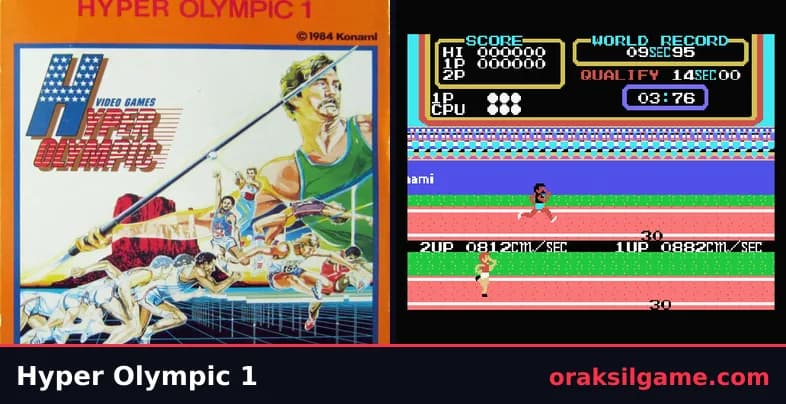 하이퍼 올림픽 MSX판 스포츠 게임 화면 1 - MSX (1984)