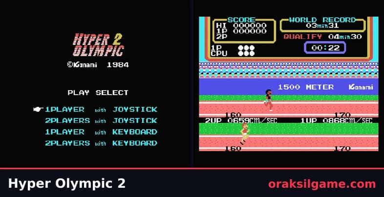 하이퍼 올림픽 2 스포츠 게임 화면 1 - MSX (1984)