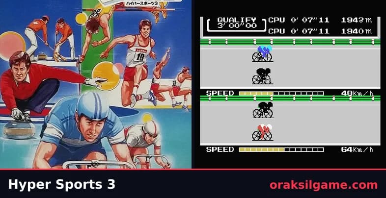 하이퍼 스포츠 3 스포츠 게임 화면 1 - MSX (1985)