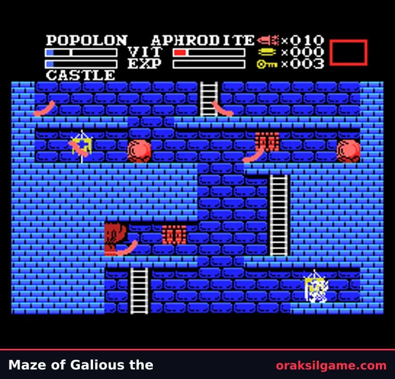 갈리우스의 미궁 액션 게임 화면 1 - MSX (1987)