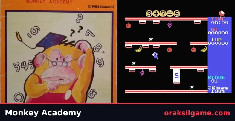몽키 아카데미 기타 게임 화면 1 - MSX (1984)