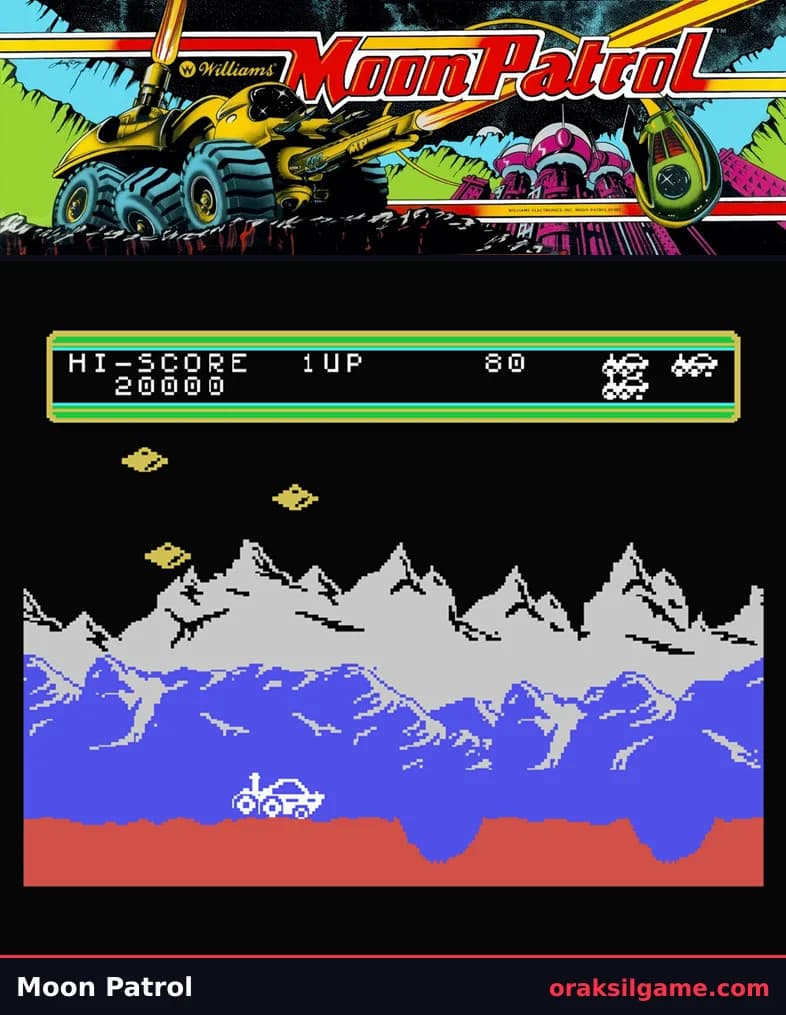 문 패트롤 액션 게임 화면 2 - MSX (1982)