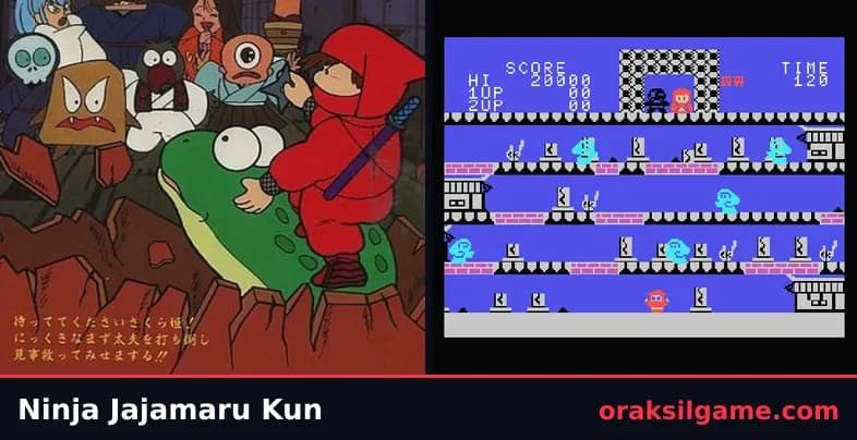 MSX 자자마루 액션 게임 화면 1 - MSX (1985)