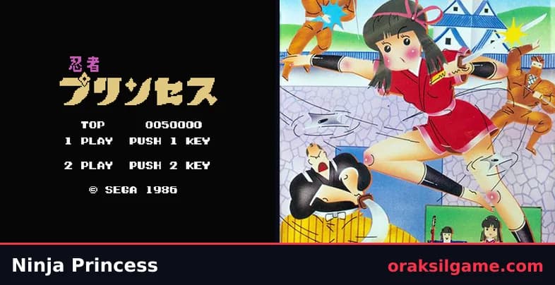 닌자 프린세스 액션 게임 화면 1 - MSX (1986)