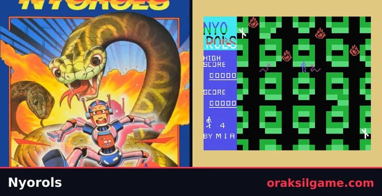 뇨롤스 액션 게임 화면 1 - MSX (1983)