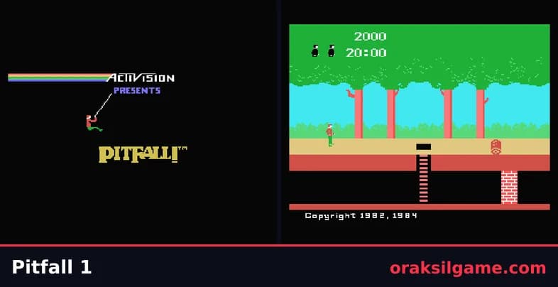 피트폴 플랫폼 게임 화면 1 - MSX (1984)