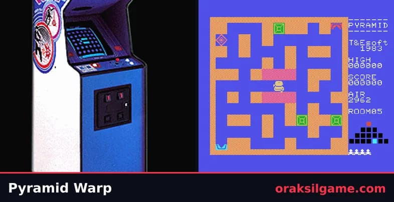 피라미드 워프 액션 게임 화면 2 - MSX (1983)