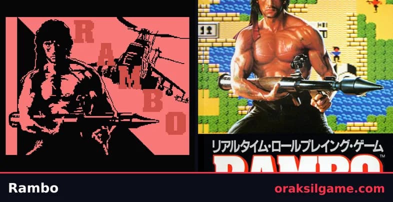 람보 (MSX) 액션 게임 화면 1 - MSX (1985)