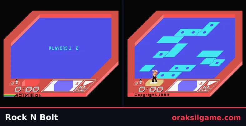 록 앤 볼트 플랫폼 게임 화면 1 - MSX (1985)