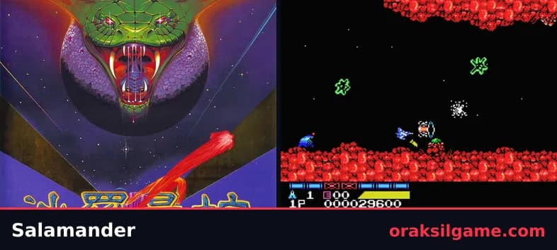 사라만다 MSX판 슈팅 게임 화면 1 - MSX (1987)