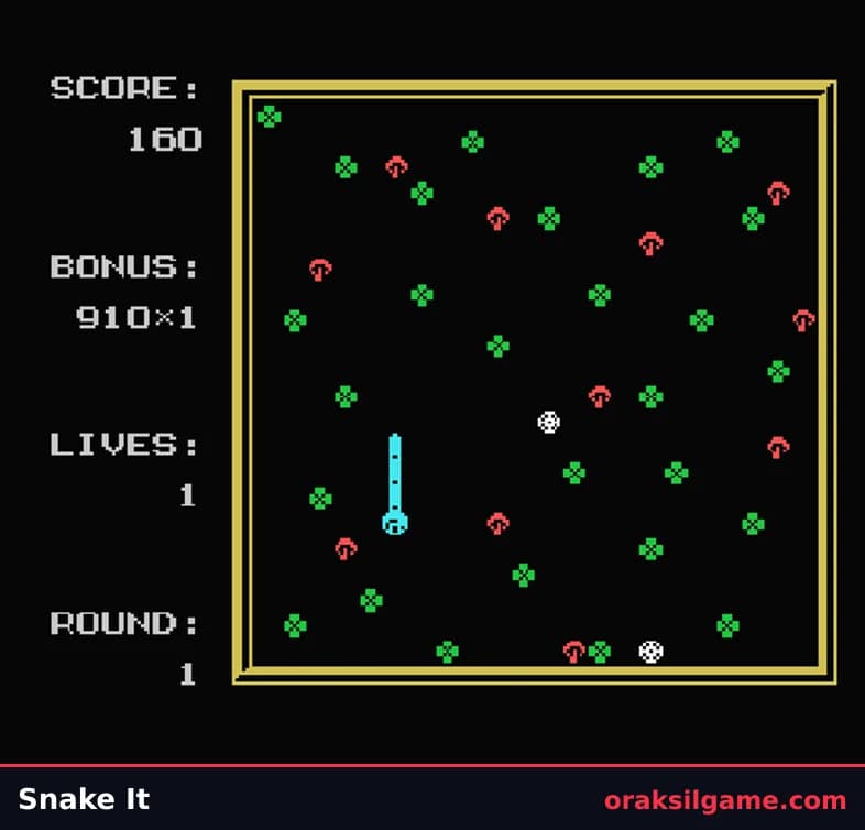 스네이크 잇 퍼즐 게임 화면 2 - MSX (1986)