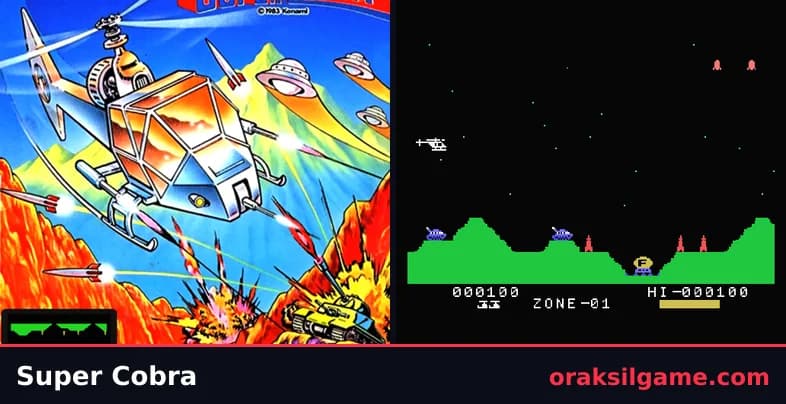 슈퍼 코브라 MSX판 슈팅 게임 화면 2 - MSX (1983)