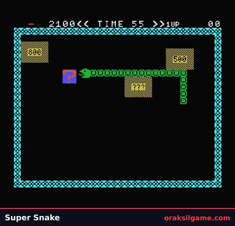 슈퍼 스네이크 액션 게임 화면 2 - MSX (1983)