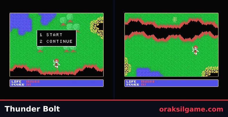 선더볼트 RPG 게임 화면 1 - MSX (1986)