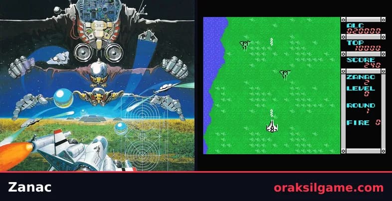 자낙 (MSX) 슈팅 게임 화면 1 - MSX (1986)