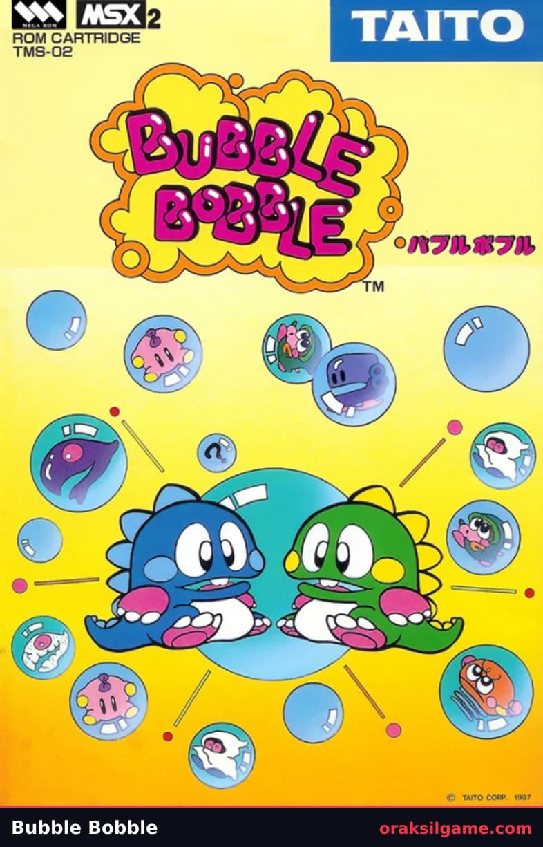 보글보글 MSX판 플랫폼 게임 화면 2 - MSX (1987)