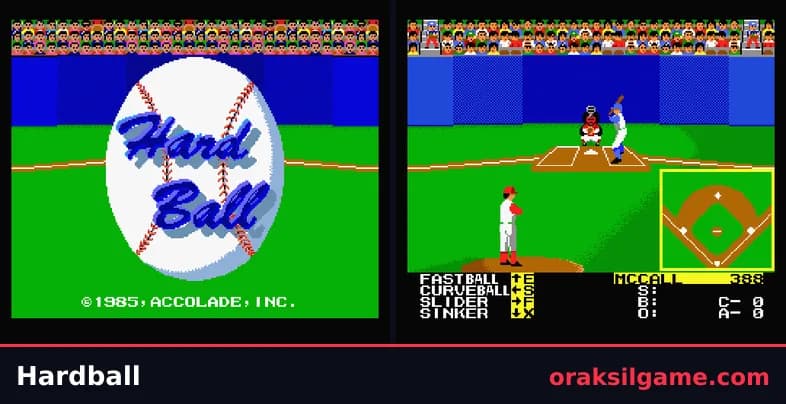 하드볼 스포츠 게임 화면 1 - MSX (1987)
