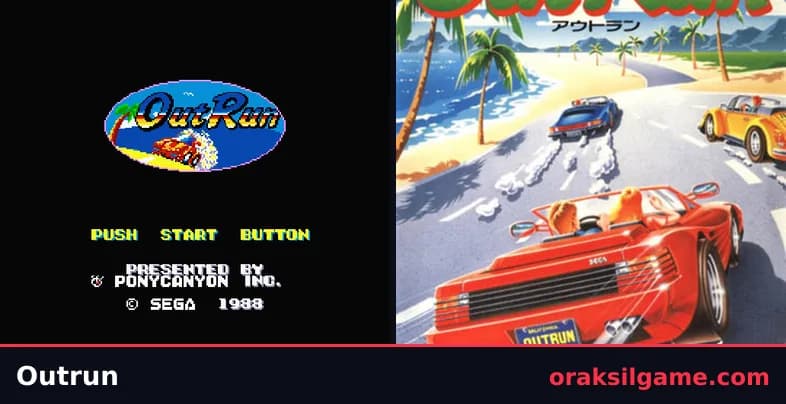 아웃런 MSX 레이싱 게임 화면 1 - MSX (1987)
