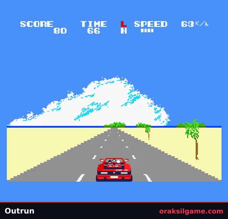 아웃런 MSX 레이싱 게임 화면 2 - MSX (1987)
