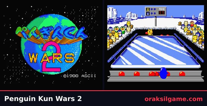 펭귄군 워즈 2 액션 게임 화면 1 - MSX (1988)