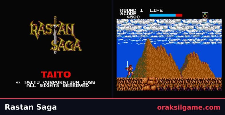 라스탄 사가 MSX판 액션 게임 화면 1 - MSX (1988)
