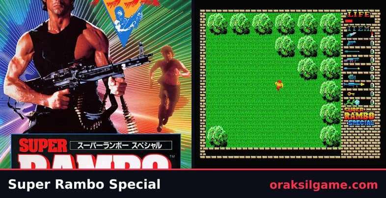 슈퍼 람보 스페셜 액션 게임 화면 1 - MSX (1986)