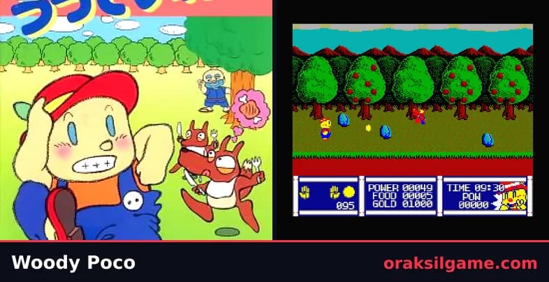 우디 포코 액션 게임 화면 1 - MSX (1987)