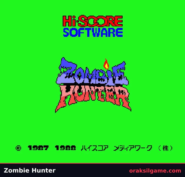 좀비 헌터 액션 게임 화면 2 - MSX (1989)