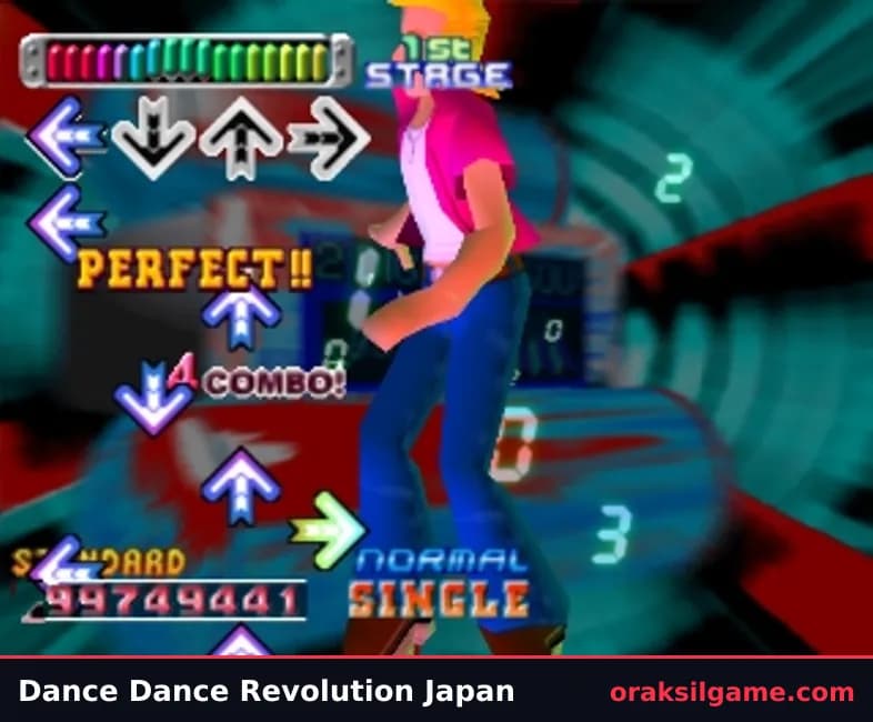 DDR 1st 기타 게임 화면 2 - 플레이스테이션 (1999)