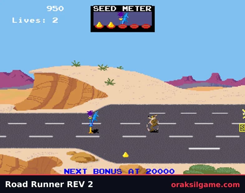 로드 러너 (아타리) 플랫폼 게임 화면 3 - 오락실 (1985)