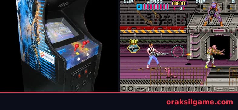 에이리언 런앤건 게임 화면 2 - Arcade (1990)