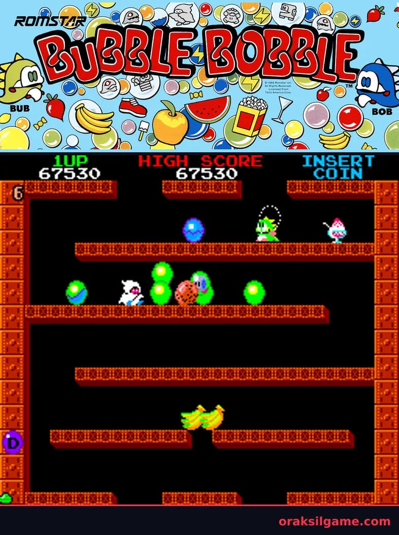 보글보글 플랫폼 게임 화면 2 - Arcade (1986)